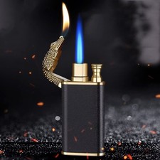 Briquet Luxe Crocodile Doré