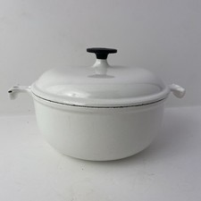COCOTTE LE CREUSET FONTE EMAILLEE DESIGN ENZO MARI VINTAGE MAMA 20  Blanc
