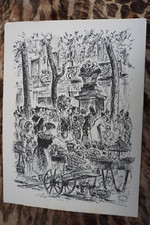 CHRISTIAN DE GASTYNE 1909-1969 TIRAGE MARCHE CROQUIS PROVENCE PROVENCAL 1970 j