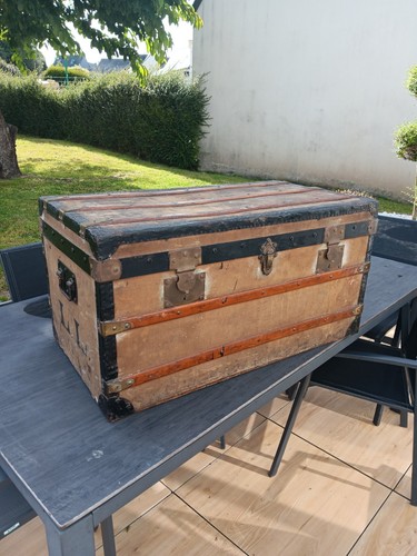 Rare ancienne malle voyage - ancienne,