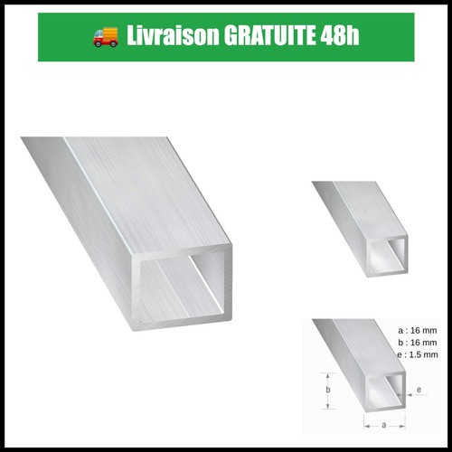 Tube carré aluminium brut - , 16