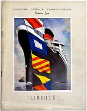 Transatlantique-French Line, Paquebot LIBERTE, Plaquette de présentation 1953