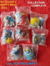 SET LOT complet  8 sachets  Les SCHTROUMPFS Happy Meal 2002 Donald's Mac Do McDo