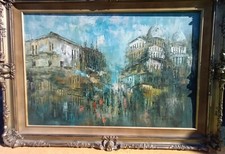 Oil canvas street scene - on,