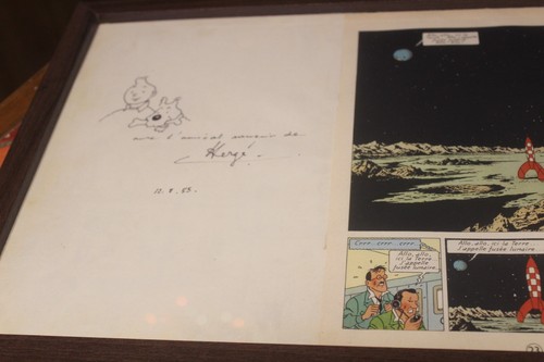 Hergé dédicace tintin milou - hergé,
