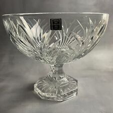 Grande coupe à pied centre de table CRISTAL DES CARPATES taillé main Haut.~20cm