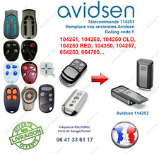 TELECOMMANDE AVIDSEN 114253 SLID REMPLACE 104250, 104251, 654250, 664700, 104257