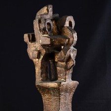 Sculpture en résine dorée Art abstrait Brut Vintage XXe siècle Brutalisme