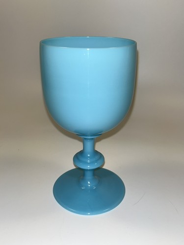 Ancien calice opaline - opaline, bleue
