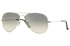 Ray ban Lunettes de Soleil Aviateur Métal RB3025 003/32 Argent W / Gris Pente