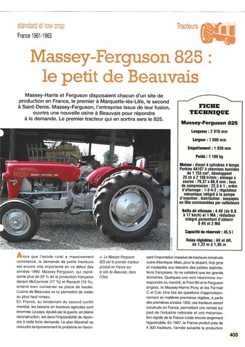 Tracteur massey ferguson 825 - tracteur, massey-ferguson