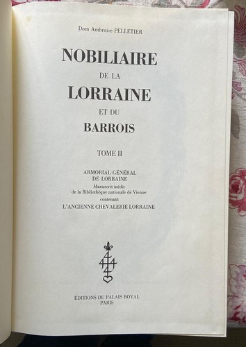 Nobiliaire lorraine du - lorraine, et
