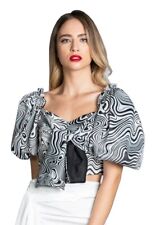 Relish Crop Top Noir Blanc Femme Article Halla Maillot de Corps Élégant Outlet