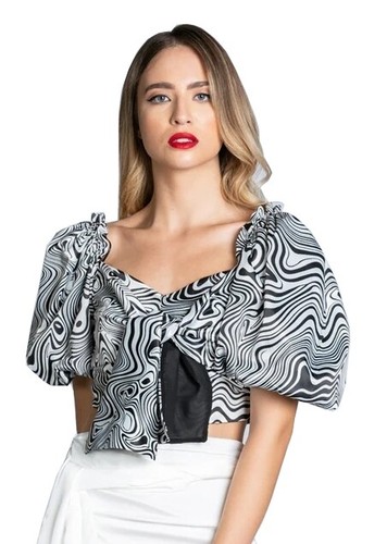 Relish crop top noir blanc - relish,
