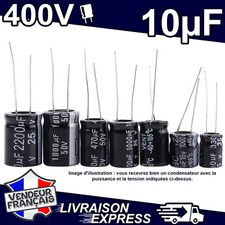 1 x CONDENSATEUR CHIMIQUE ÉLECTROLYTIQUE 10µF 10uF 400V -40+105°C (1476)