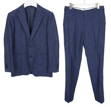 Costume Slim Plissé Havana / Soho Pour Homme UK 36 / UK 38 En Soie Et Lin