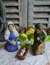 LA NATIVITE ANCIENS PERSONNAGES TERRE CUITE POTERIE VERNEUIL S/INDRE E.MIGNOTON