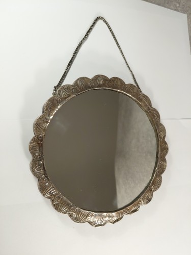 Miroir mural turc rond argent - mural,