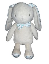 Doudou lapin gris beige bleu