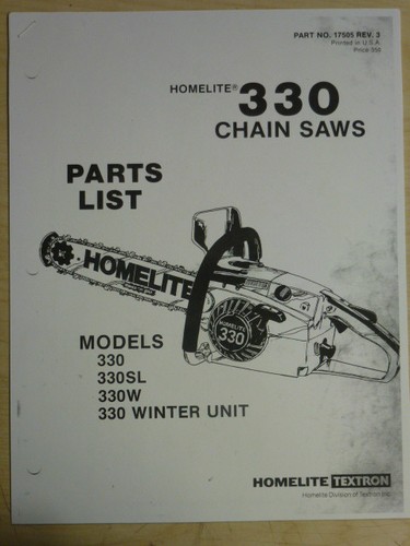 Homelite 330 chain saw parts - saw,