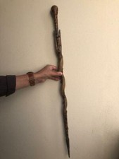 CANNE DE POILU BOIS SCULPTÉ