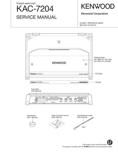 Manuel service pour - de, kenwood