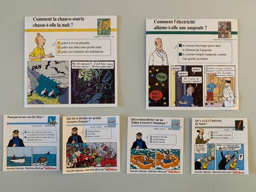 Lot fiches promo - fiches, tintin