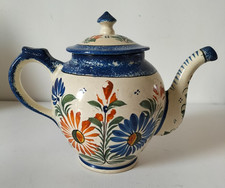 Théière Henriot Quimper – décor floral en relief