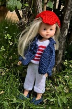 Tenue  poupée Les chéries Corolle, pantacourt, pull, veste, chaussures casquette