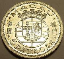 Huge Rare Gem Unc Silver Macau