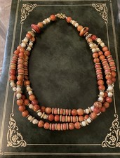 IMPOSANT COLLIER ANCIEN EN CORAIL OS PLAQUÉ OR TRAVAIL ARTISANALE