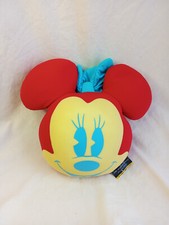 COUSSIN MINNIE MOUSE LEBLON DELIENNE EN FORME DE TETE JAUNE ROUGE BLEU