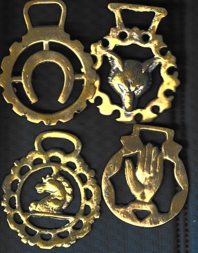 Lot horse brasses plaque - horse,