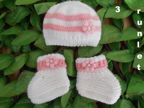 Bonnet chaussons bebe fille - bonnet,