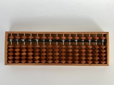 Ancienne calculatrice sorobane en bois boulier japonais 1/5 perles 15 rangées...