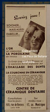 CENTRE CERAMIQUE DENTAIRE OR PORCELAINE   publicité advert 1939