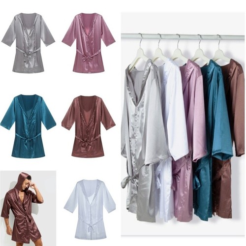 Hommes satin peignoir faux - hommes,