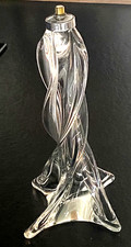Grand pied de lampe verre cristal  Vintage Ancien TBE