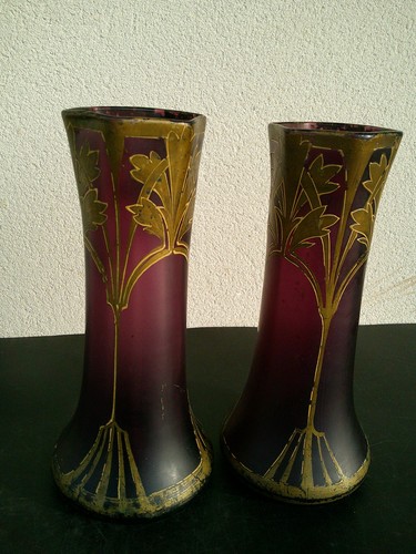 Vases art nouveau verre - vases,