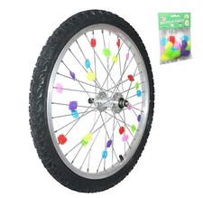 Décoration roues multicolor fix. rayon à clipser (vendu au sachet 24pcs)