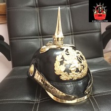 Casque militaire impérial prussien bavarois casque allemand Pickelhaube en cuir