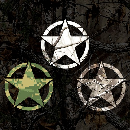 Camouflage stars army decal - stars,