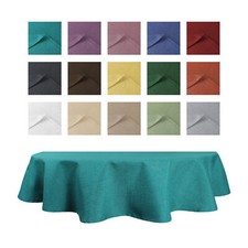 Nappe Ovale Effet Lin Lotus Résistante À L'Eau