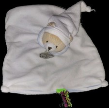 Dp1 / Doudou et Compagnie Doudou Plat Ours Bonnet 🐻 Blanc Rayé Bleu n° unique 