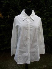 Chemisier long coton blanc manches longues stretch LADY CAPTAIN 46 18UK 44D