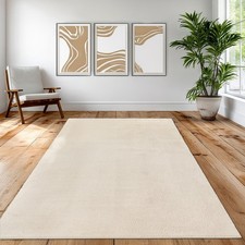 Tapis crème doux et élégant pour salon, chambre, salle à manger