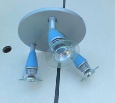 Ensemble lustre/plafonnier et applique spot couleur gris et bleu