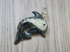 4 cm de diamètre, Pendentif Dauphin en verre de Murano, pendentif murano