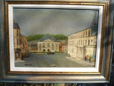 Tableau huile signé  ARDENNE  ( Lucien CAS)  1914-1993   Place Turenne à   SEDAN