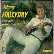 JOHNNY HALLYDAY Douce violence 1961 Richir Quand on s'enbrasse fond noir EP 45T